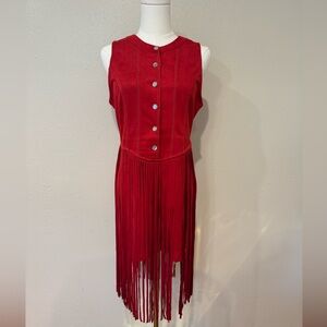 NWT OYROSY Red Fringe Dress